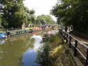 Towpath crossing River Lea just before entering the nature reserve