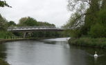 Modern bridge over Lee Navigation canal