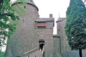 Castell Coch, or the Red Castle is a 19th-century Gothic Revival castle built on the remains of a 13th-century fortification.