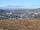 View north from Caerphilly Common, with the castle in the distance