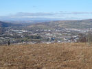 View north from Caerphilly Common, with the castle in the distance