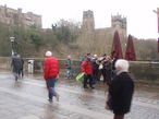 Framwellgate Bridge with Buskers from Durham Scratch Choir