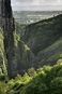 Cheddar Gorge, with the Somerset Levels visible in the distance