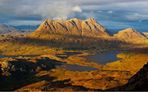 Cul Mor, one of the gaints of the Inverpolly Forest, dominates the view north from Stac Pollaidh
