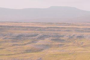The head of Crummack Dale with Ingleborough behind