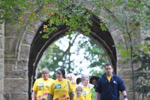 Walk4Life - over 250 people taking part in a walk at Hardwick Park