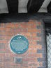 Blue plaque on Lychgate Cottages