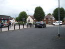 Waypoint 5 - T-junction with Stone Road and pedestrian crossing in front of the Co-op for crossing the Stone Road.