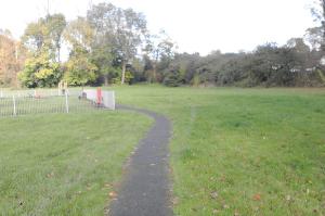 Looking back across the park to the children