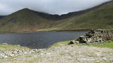 Looking across the reservoir from the dam towards Lingmell End