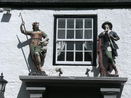 Statues outside Shepherd & Shepherdess pub