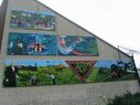 Paintings on the wall at Willenhall Village Green