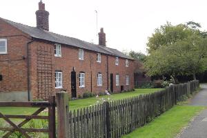 Looking back at cottages on Broughton Road