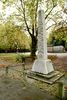 On the right, memorial to those who lost their lives in World War One.