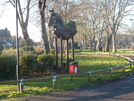 Horse sculpture in Chestnuts Park