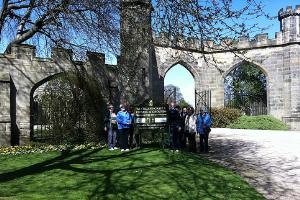 A walking group at Auckland Castle