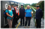 All the train crew have their photos taken at Worth Halt