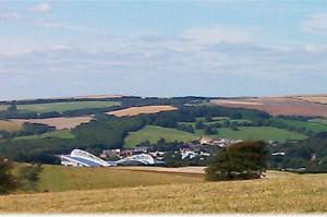Falmer Statium and Falmer Village from the route