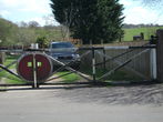 Level crossing gates along the trailway