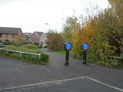 Go through pedestrian/cycle markers at way point 6