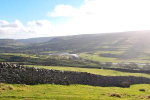 Swaledale and the Swale very full