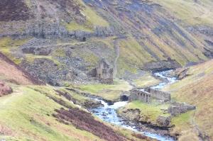 Old mine buildings and smelter at Blind Gill