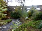 Slateford Aqueduct takes Canal over Water of Leith at Water of Leith Visitor Centre.