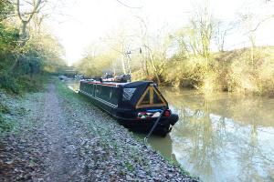 Along the towpath.