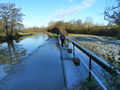 Over the weir.