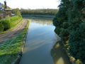 Over the footbridge.