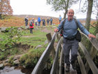 The footbridge.Top of Padley Gorge