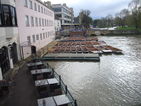 12- View from Silver Street Bridge.  The route crosses the bridge over the weir that can be seen beyond the punts.