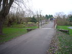 9-  The footbridge over the river with the Leys School beyond.
