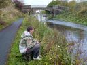 Fisherman on section of canal at Hermiston.