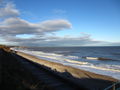 Walking along the promenade in Seaham