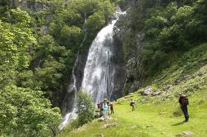 Aber Falls known as Rhaeadr Fawr (Large Waterfall)
