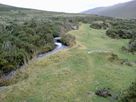 The leete that crosses the path up to the summit of Moel Faban