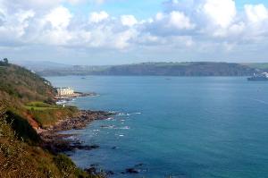 Fort Picklecombe and Plymouth Sound seen from the Coast Path near Kingsand.