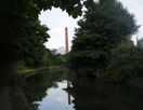 Wolsey factory chimney from 1910 with National Space Centre 2001
