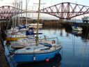 Forth Rail Bridge from South Queensferry harbour.