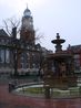 Town Hall Square with fountain in the foreground
