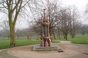 1886 water fountain in Spinney Hill Park