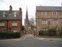 Entrance to Castle View with Turret Gateway and St Mary de Castro Church