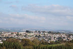 Town of Saltash from route of walk:  Dartmoor in the background.