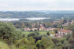 View over Blagdon to the lake