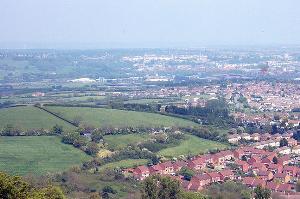 View over Bristol to the suspension bridge