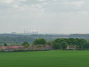 Distant view of West Burton Power Station in the Trent Valley