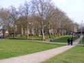 Nursery Row Park looking south towards market.