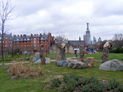 Nursery Row Park - View of the Shard (under construction) and the Gherkin (March 2011)