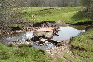 The destroyed bridge